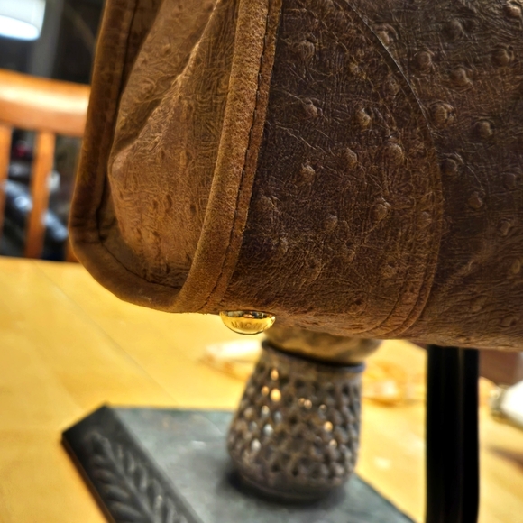 Michael Michael Kors distressed ostrich embossed leather satchel - Picture 7 of 13